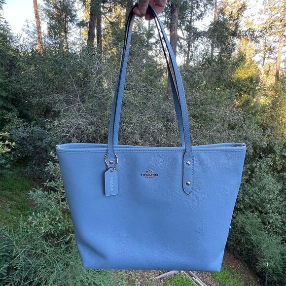 Coach Handbags - COACH Shoulder Bag City Zip Tote Bag Azure Blue w Silver Hardware AUTHENTIC